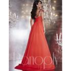 Panoply - Sumptuous Beaded Bateau Neck Silky Chiffon A-line Gown 14738
