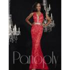 Panoply - Sequined Laced V-neck Trumpet Dress 14778