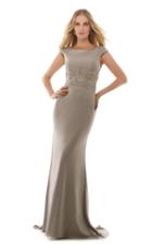 Morrell Maxie - 15587 Cap-sleeved Structured Sequin Long Gown