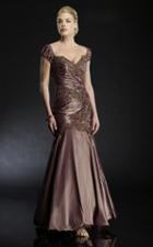 Janique - J041 Iridescent Taffeta Dress In Bronze