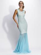 Baccio Couture - Nadit - 3187 Mesh Painted Long Dress