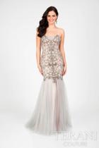 Terani Prom - Wonderful Beaded Sweetheart Scalloped Hemline Polyester Mermaid Gown 1711p2394