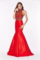 Angela And Alison - 61008 Ornate High Halter Mermaid Gown