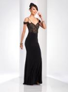 Clarisse - 3544 Sheer Off-shoulder Fitted Gown