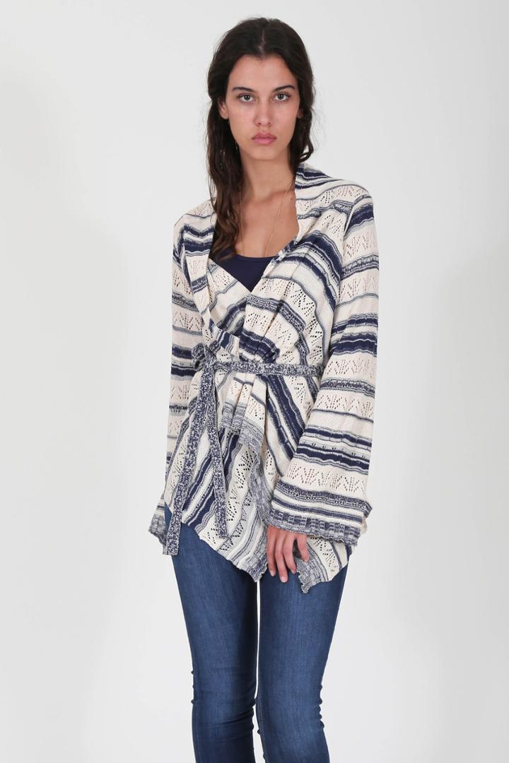 Goddis - Meg Pointelle Cardi In Mariner