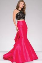 Jovani - Black And Fuchsia Two-piece Mermaid Prom Dress 42491