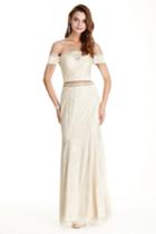 Aspeed - L1759 Two Piece Lace Off-shoulder Sheath Prom Dress