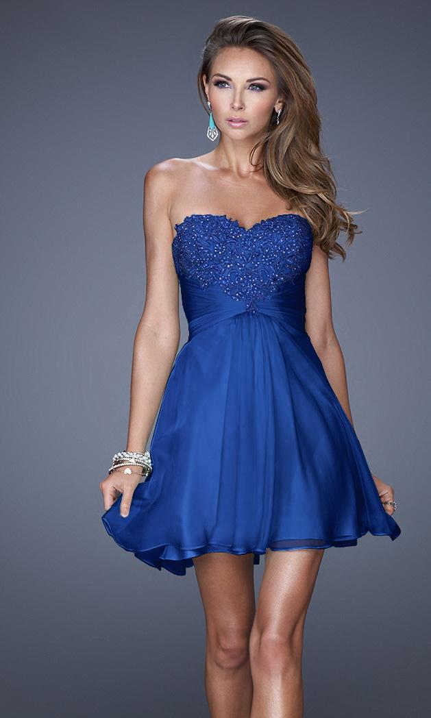 La Femme - 20574 Lace Sweetheart A-line Dress