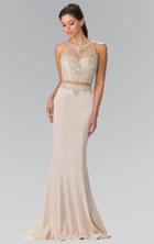 Elizabeth K - Bead Embellished Illusion Sweetheart Dress Gl2342