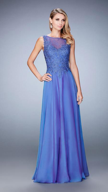 La Femme - 22783 Lace Chiffon Evening Gown