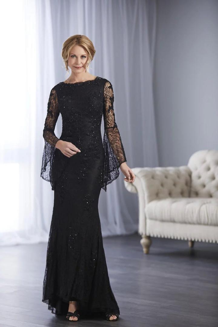 Christina Wu Elegance - 17847 Lace Bell Sleeve Bateau Sheath Dress