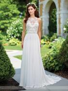 Enchanting By Mon Cheri - 117174 Beaded Chiffon A-line Wedding Gown
