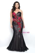 Blush Too - Strapless Floral Mermaid Gown 11265w