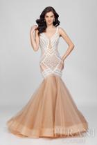 Terani Evening - Beautiful Beaded V-neck Mermaid Dress 1722gl4486