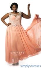 Sydney's Closet - Sc7149 Plus Size Dress In Creamsicle