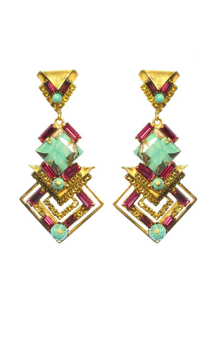 Elizabeth Cole Jewelry - Shea Earring Turquoise Fuchsia