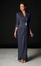 Daymor Couture - Deep V-neck Gown With Bolero 500