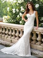 Enchanting By Mon Cheri - 117186 All Over Lace Sheath Wedding Dress
