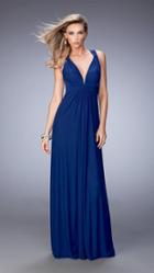 La Femme - 21976 V-neck Sheath Dress