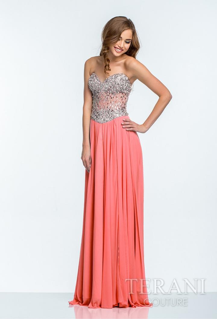 Terani Couture - 151p0036g Bedazzled Sweetheart Lace Up A-line Dress