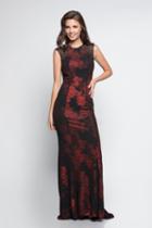 Milano Formals - E2327 Beaded Illusion Panel Shimmer Sheath Gown