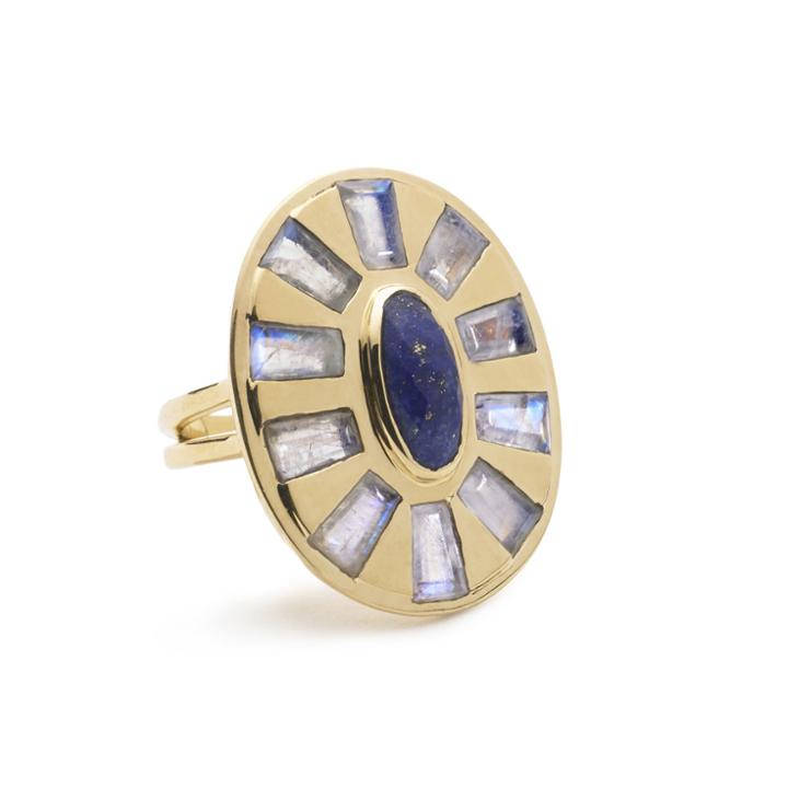 Margaret Elizabeth - Zelda Cocktail Ring Lapis & Moonstone