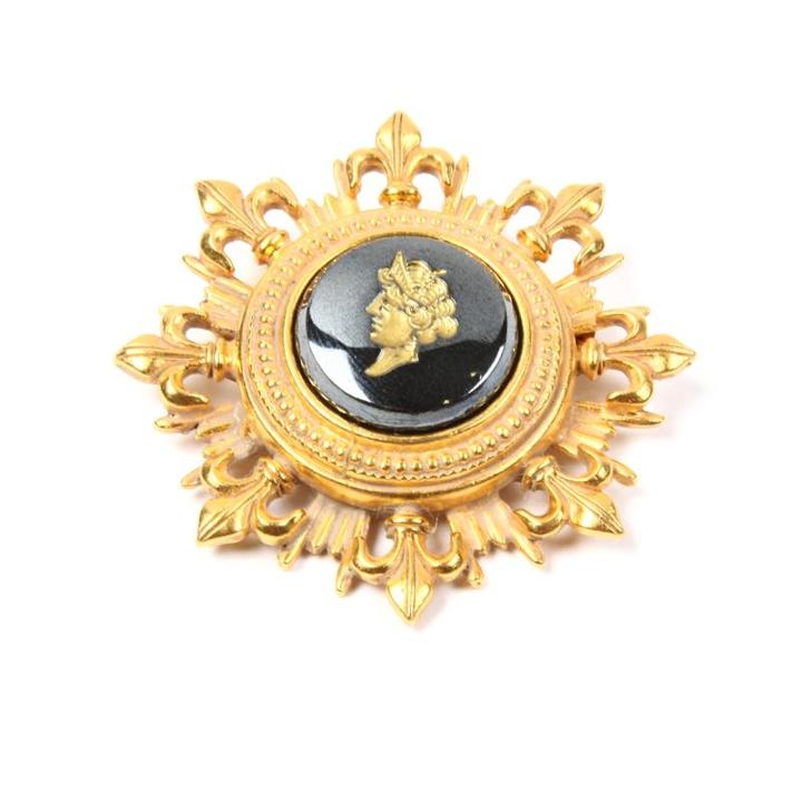 Ben-amun - Royal Charm Dark Cameo Gold Pin