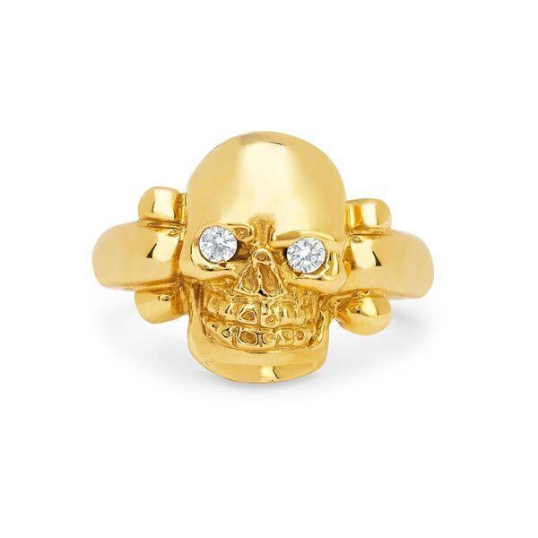 Logan Hollowell - Celtic Skull Ring With Diamond Eyes
