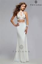 Faviana - S7719 Jersey Two-piece Evening Dress With Color Beaded Bodice And Keyhole