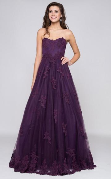 Marsoni By Colors - Strapless Appliqued Sweetheart Gown