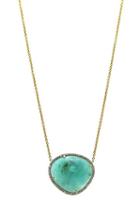 Tresor Collection - Peruvian Opal Unshape & Diamond Necklace In 18k Yg