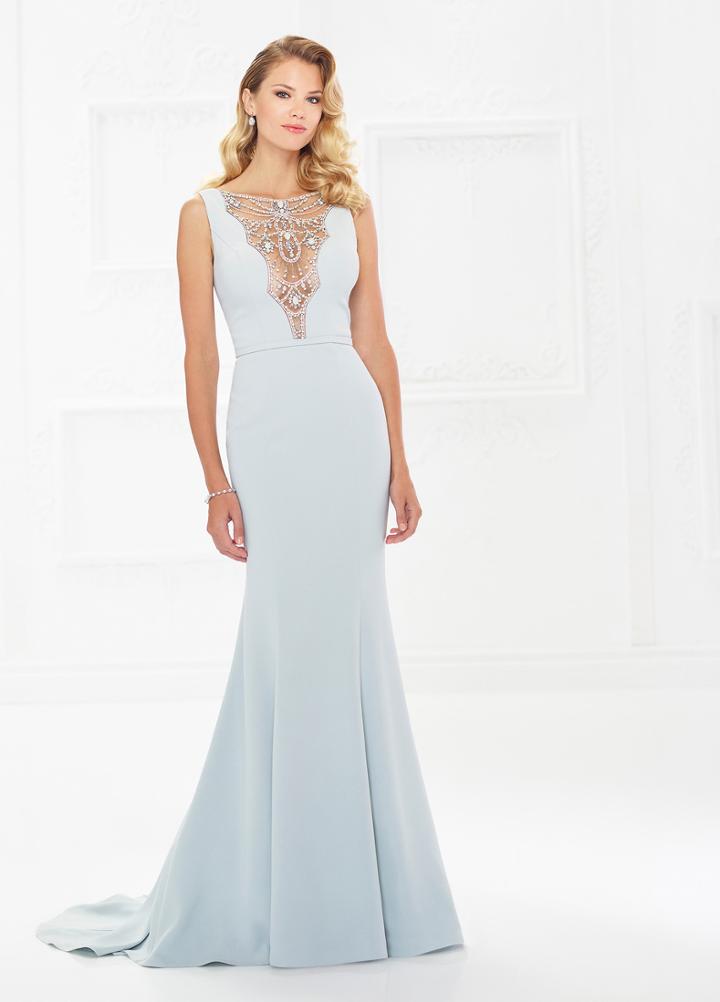 Montage By Mon Cheri - 118980 Ornate Beaded Neck Illusion Evening Gown