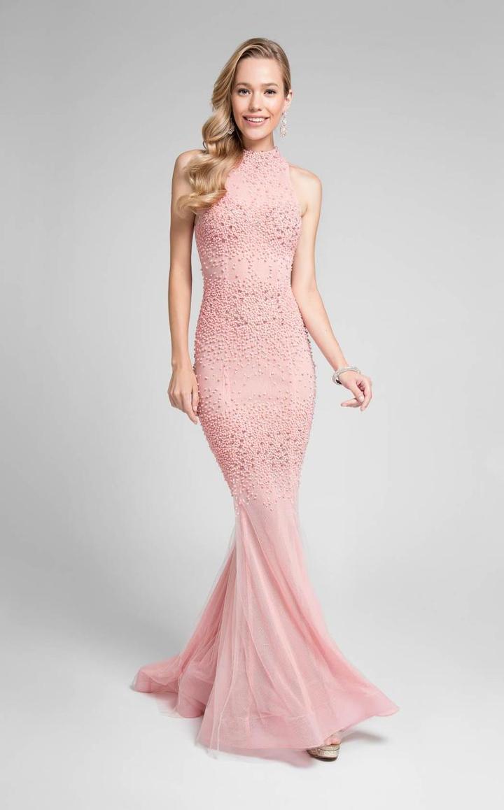 Terani Couture - Elegant Beaded High Neck Polyester Mermaid Gown 1712p2450