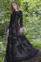 Janique - Long Sleeved Lace A-line Lace Gown 7517