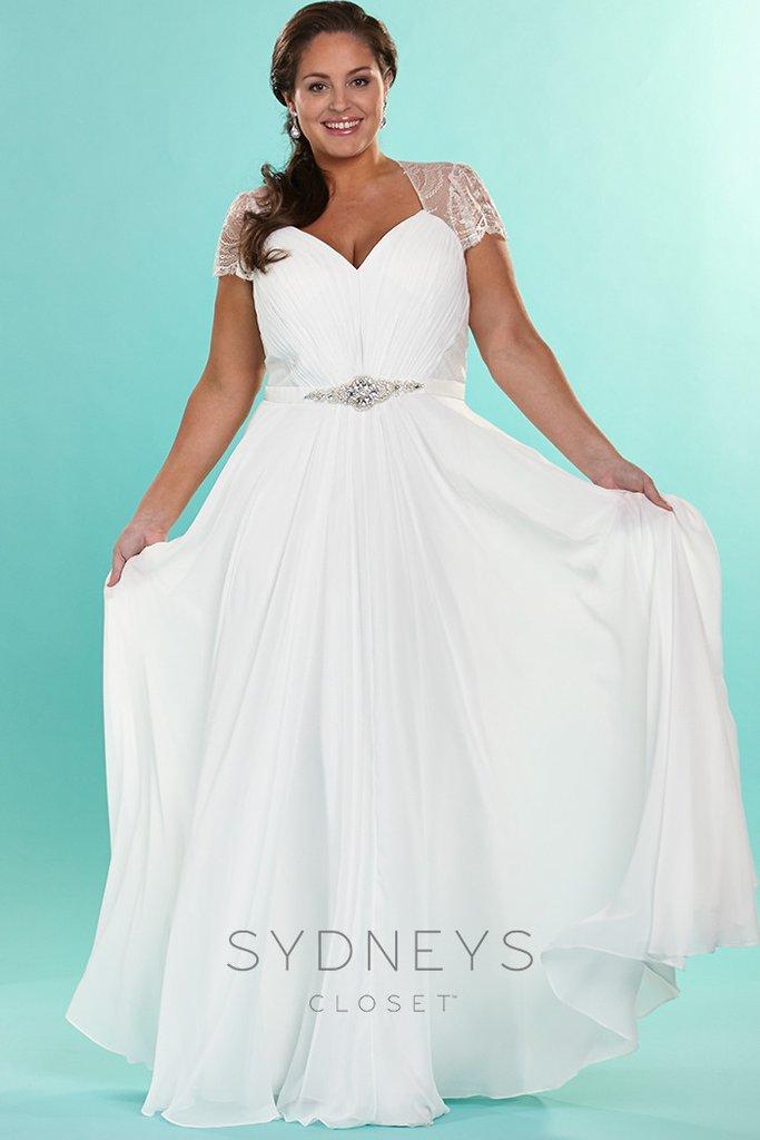 Sydney's Closet - Beaded Sweetheart Chiffon A-line Dress Sc5073