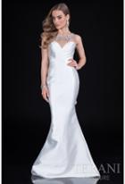 Terani Evening - Gorgeous Back Detailed Jewel Illusion Mermaid Gown