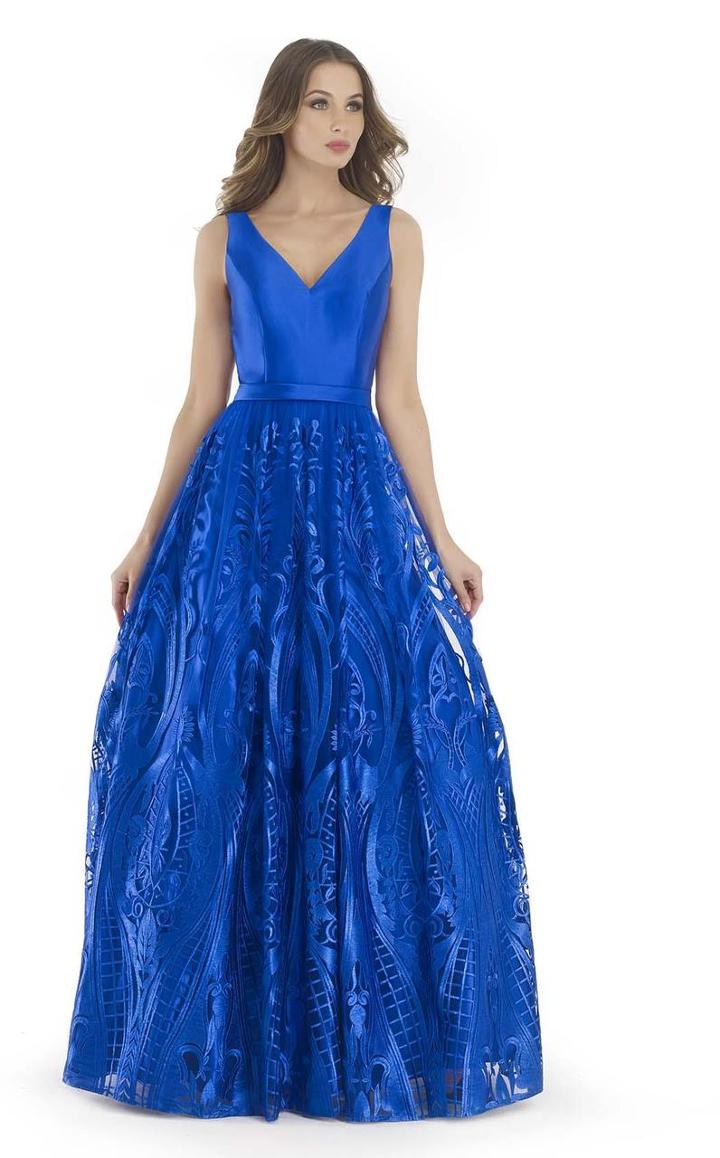 Morrell Maxie - 15671 Sculpted Sheer Embroidered Gown