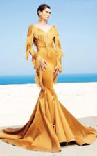 Mnm Couture - 2350 Embroidered V-neck Mermaid Dress