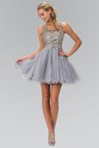 Elizabeth K - Jewel-toned Illusion Tulle Dress Gs1335