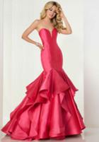 Tiffany Homecoming - 46147 Plunging Sweetheart Tiered Mermaid Dress