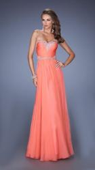 La Femme - Strapless Evening Gown With Jeweled Waist 19372