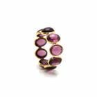 Tresor Collection - Rhodolite Round Stackable Ring Band In 18k Yellow Gold