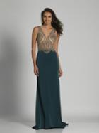 Dave & Johnny - A6338 Sleeveless Embellished Sheath Gown