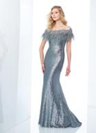 Social Occasions By Mon Cheri - 118888 Off-shoulder Sequined Gown