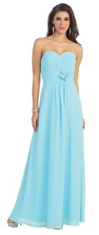 May Queen - Mq 875 Rosette Accented Empire Waist Gown