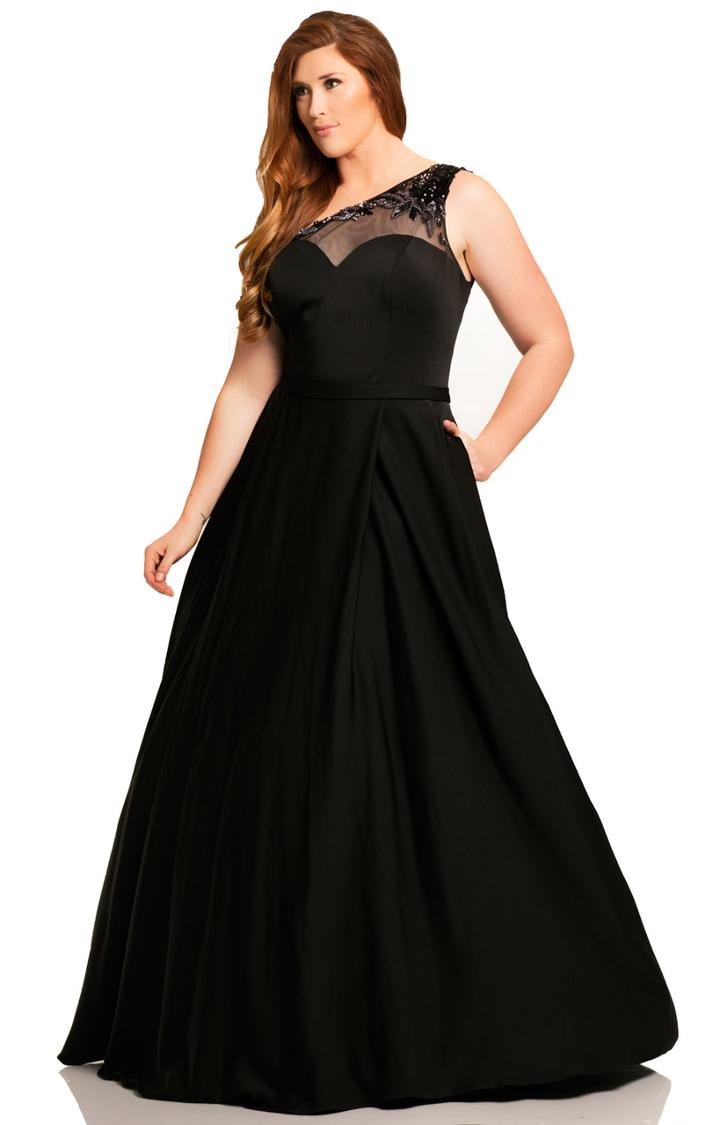 Johnathan Kayne - 8045k Asymmetrical Lace Up Back Ballgown