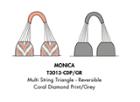 Nicolita Swimwear - New! Multi String Triangle Reversible Bikini Top In Coral/grey