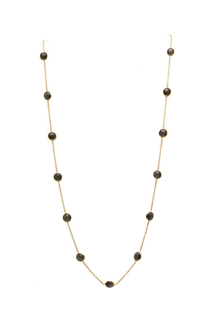 Tresor Collection - 18kt Yellow Gold Necklace With Selenite Oval
