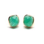 Rachael Ryen - Emerald Green Onyx Stud Earrings