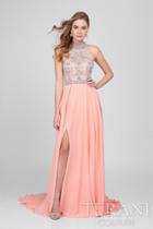 Terani Prom - Jeweled Patterned Halter Prom Dress 1712p2441